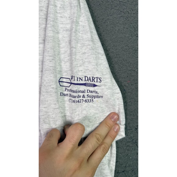 Vintage Stott Vending Shirt Mens Large Gray Dart League Rochester NY 1998 90s - Picture 7 of 16